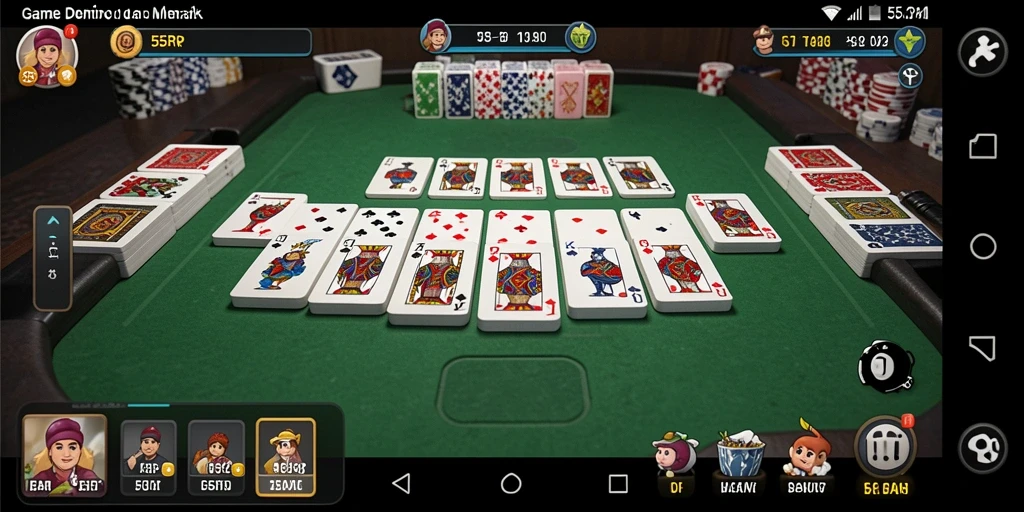 Screenshot utama 55RP menunjukkan gameplay seru dalam permainan Domino.