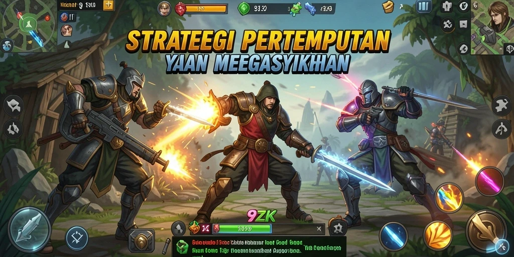 Screenshot gameplay <strong>9ZK</strong> menunjukkan pertarungan strategis yang mendebarkan.