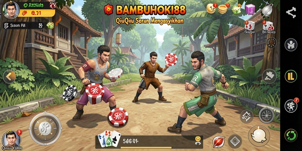 Gameplay QiuQiu yang seru di BAMBUHOKI88.