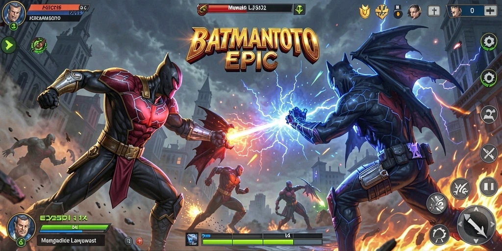 Tampilan gameplay pertarungan seru di BATMANTOTO.