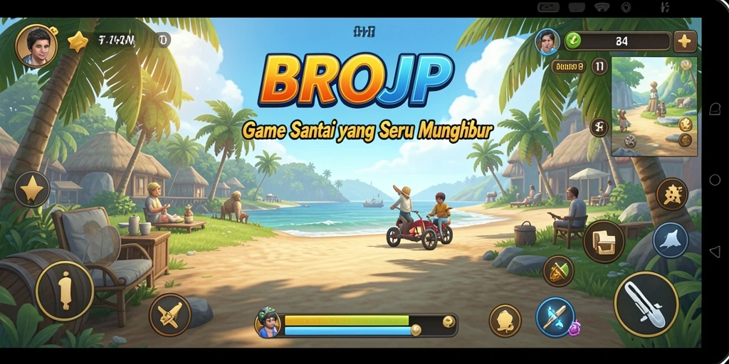 Tangkapan layar BROJP menunjukkan gameplay yang menyenangkan dan penuh warna.