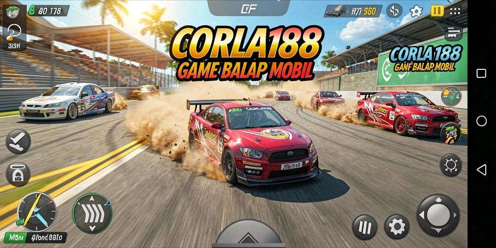 Tampilan seru gameplay balapan mobil di CORLA188.