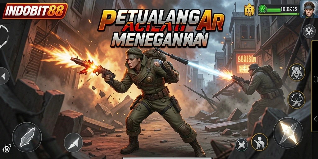 Tampilan menegangkan dari gameplay INDOBIT88 dengan action mendebarkan.