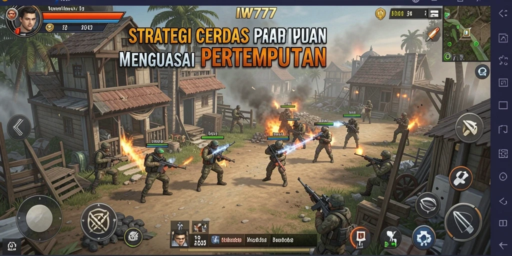 Gameplay IW777 menunjukkan pertempuran strategis yang intens dan penuh taktik.