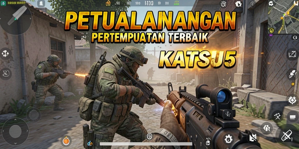 Tangkapan layar menampilkan aksi penuh intensitas dari gameplay KATSU5.