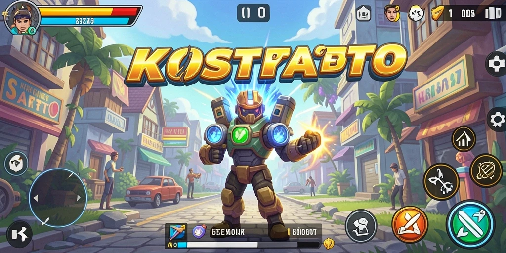 Tampilan gameplay seru KOSTOTO dengan level yang menantang.