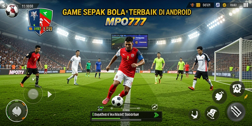 Tampilan gameplay seru MPO777 di lapangan sepak bola.
