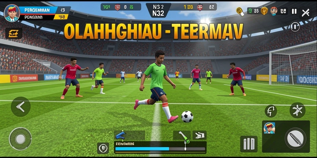 Screenshot N32 menampilkan aksi seru di lapangan olahraga.