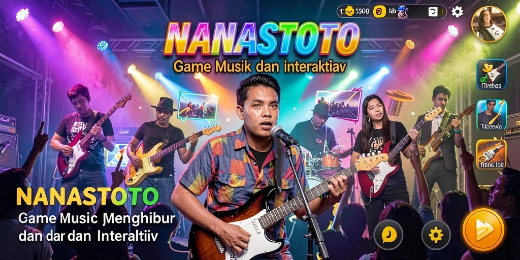 Tampilan gameplay NANASTOTO yang penuh warna dan dinamis.