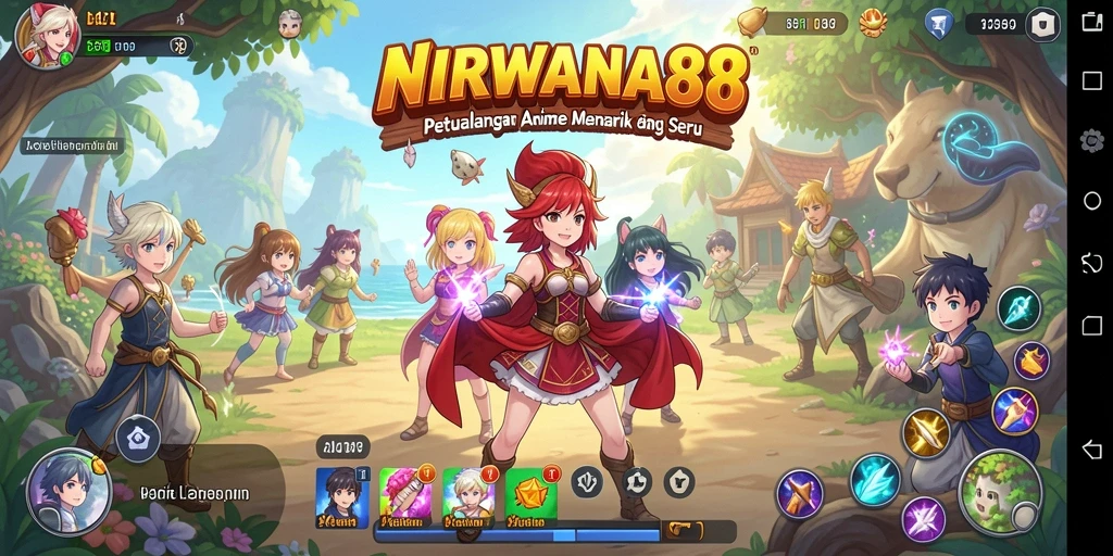 Screenshot NIRWANA88 menampilkan pertarungan karakter anime yang epik.