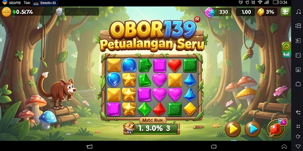 Tangkapan layar OBOR138 menampilkan aksi gameplay Match-3 yang memikat.