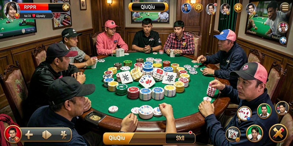 Screenshot menampilkan momen seru gameplay RPRR QiuQiu.