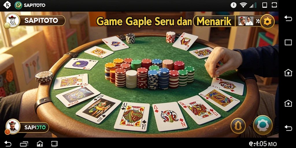 Screenshot gameplay Gaple dari SAPITOTO yang menunjukkan keseruan saat bermain.