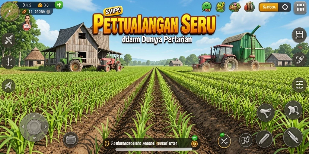 Tampilan gameplay SVIP9 dengan aktivitas pertanian yang menarik.