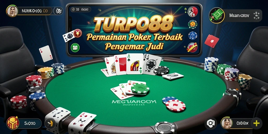 Tampilan permainan poker yang dinamis dan menarik di TURBO88.