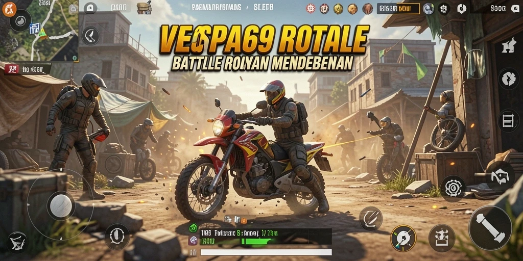Tampilan gameplay mendebarkan dari VESPA69 dalam pertarungan Battle Royale.